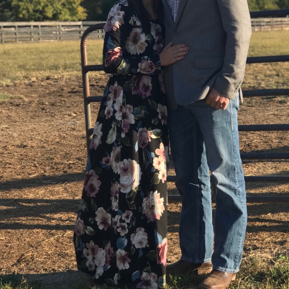 Long Black Floral Dress